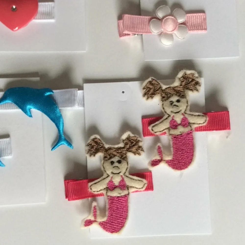 10 sets of Hair Brats Used Barrettes Clips Etc Handmade New